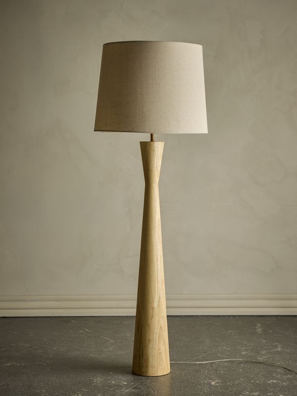 Bloomingville Leonor Golvlampa, Natur, Gummiträ, Ø45xH130 cm