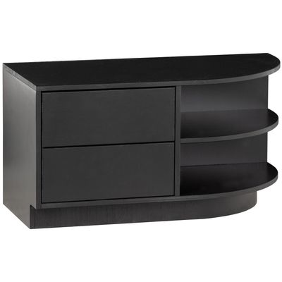 WOOOD FINCA TV-bänk Rund Höger 78 cm Djupsvart