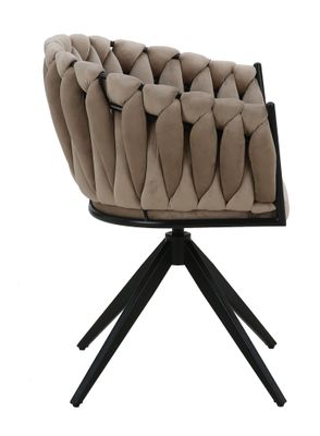 Homerebels Matstol Sand – Sammet & roterande ram