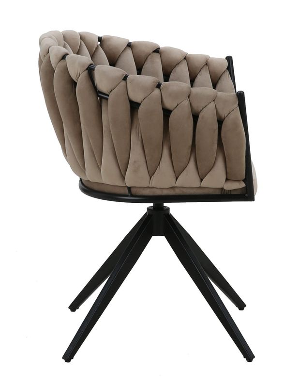 Homerebels Matstol Sand – Sammet & roterande ram