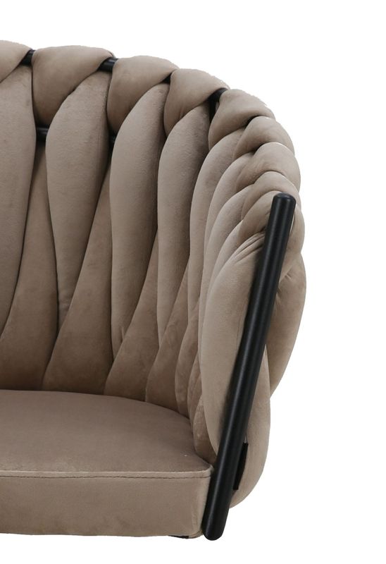 Homerebels Matstol Sand – Sammet & roterande ram