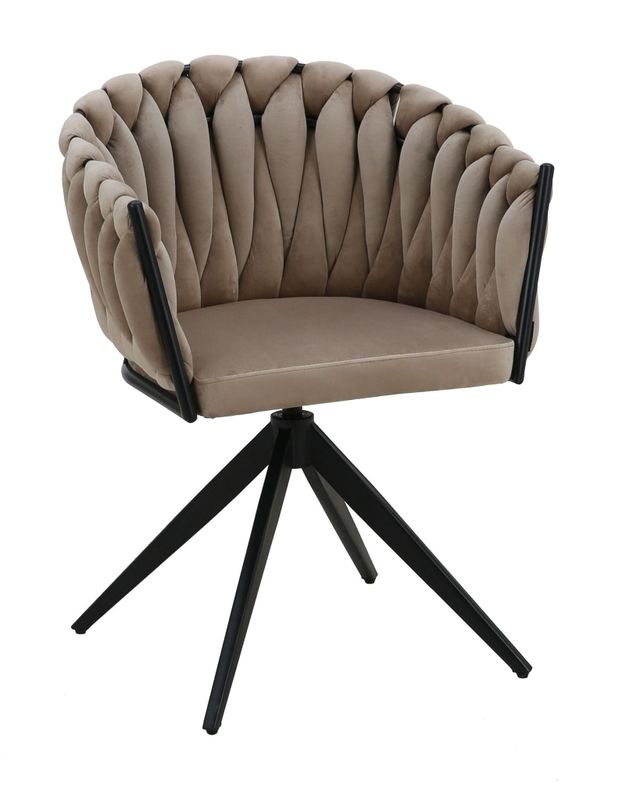 Homerebels Matstol Sand – Sammet & roterande ram