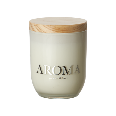 Affari of Sweden AROMA Doftljus S Coconut & lime, Brun/vit