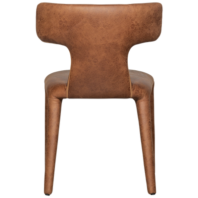 WOOOD PERMIT Matstol i Läderlook Konjak 2 st