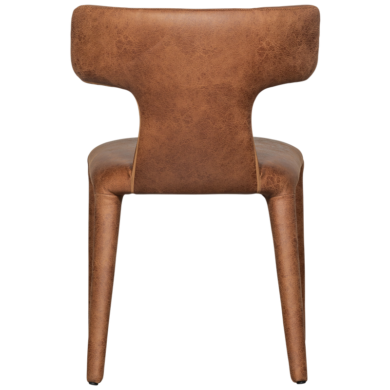 WOOOD PERMIT Matstol i Läderlook Konjak 2 st