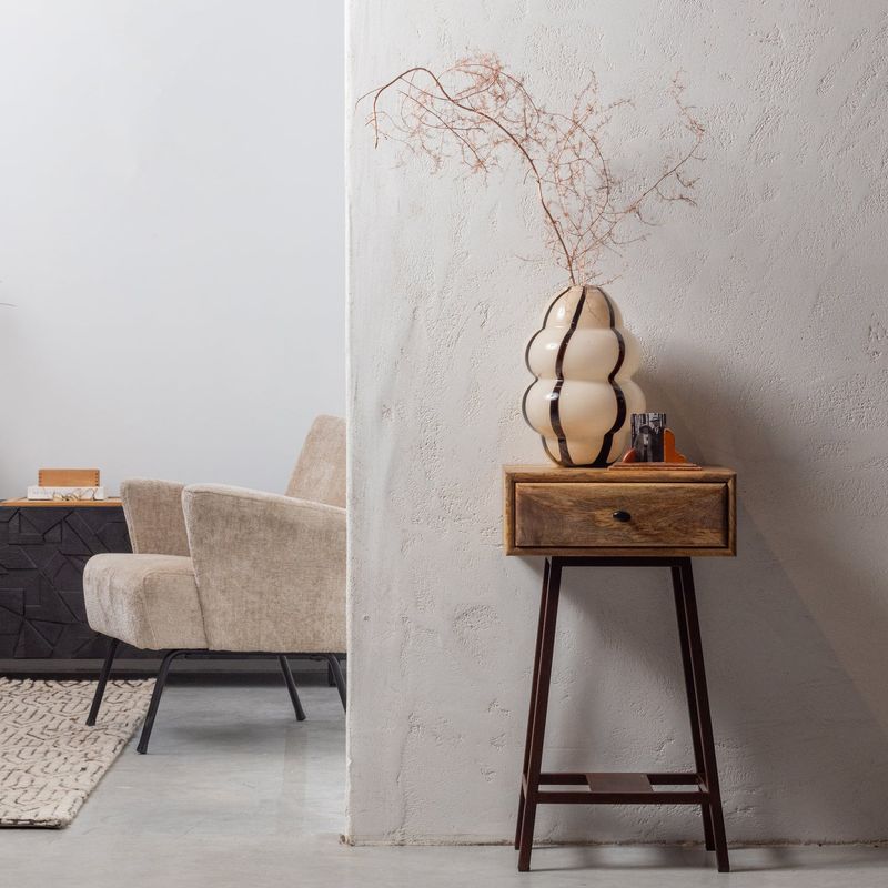 WOOOD Skybox Sidobord i Mangoträ och Metall, Naturell