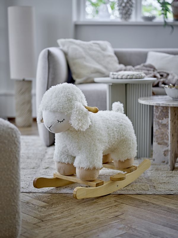 Bloomingville Laasrith Gungdjur, Får, Vit, Polyester