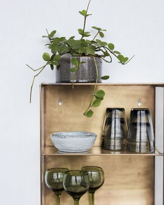 House Doctor Glass Skåp Mässing