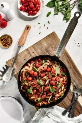 De Buyer B Bois spaghettislev med trähandtag Rostfritt stål