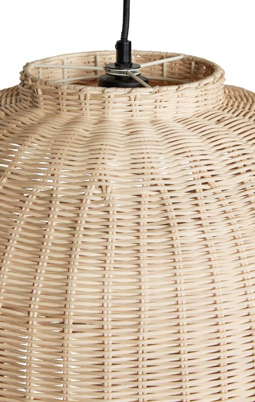 Hübsch Chand Oval Taklampa i Rattan, E27 Svart