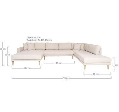 House Nordic Lido U-soffa Öppen Ände Sand