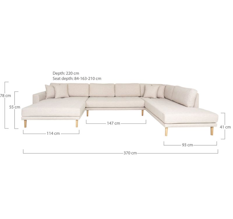 House Nordic Lido U-soffa Öppen Ände Sand