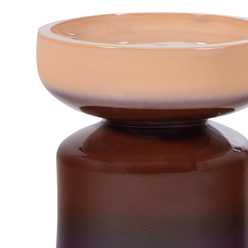 WOOOD Tumo Dekorativt Sidobord Ø35x44 cm Keramik Lila/Brun