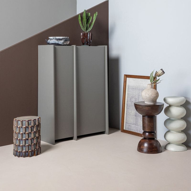 WOOOD Brilo Sidobord Metall Creme