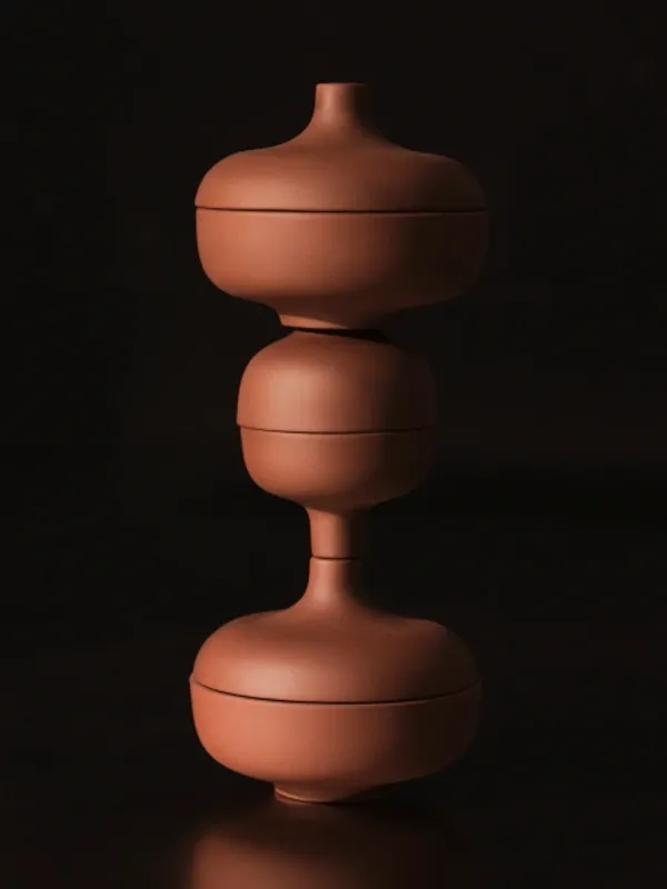 Design House Stockholm Sand Secret Medium, Röd Skål med Lock