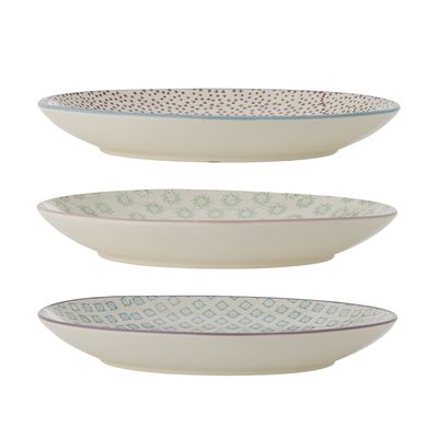 Bloomingville Patrizia Tallrik, Blå, Stengods - 12-pack
