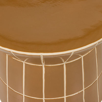 WOOOD Plu Dekorativt Sidobord i Keramik, Honungsgul