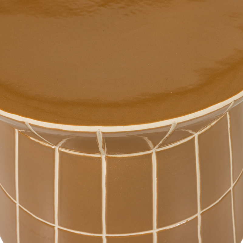 WOOOD Plu Dekorativt Sidobord i Keramik, Honungsgul