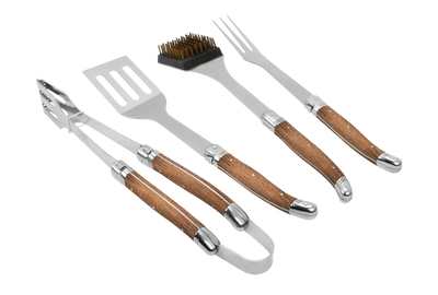 Laguiole By Hâws BBQ-set med 4 delar, handtag i ekträ