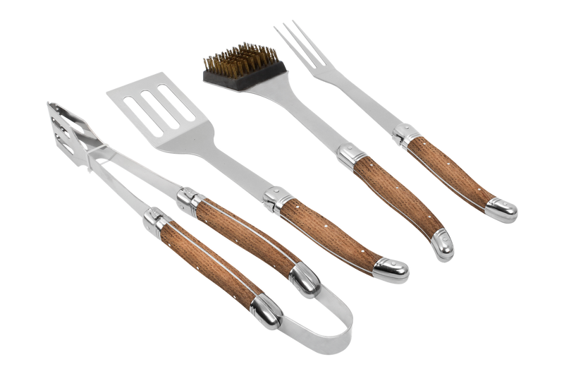 Laguiole By Hâws BBQ-set med 4 delar, handtag i ekträ