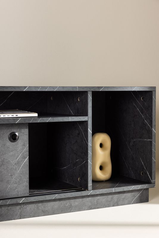 Venture Home Girona TV-bänk i svart melamin