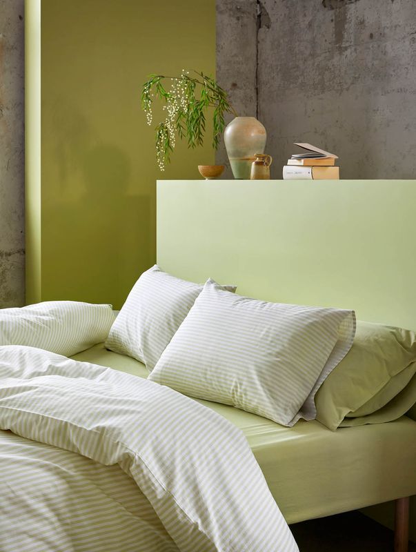 Høie Tor påslakanset dämpad lime 150x210 cm 2 delar
