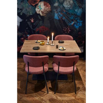 WOOOD Bistro Dubbel Fyrkantig Rörben Metall Mattsvart 72x80x40cm