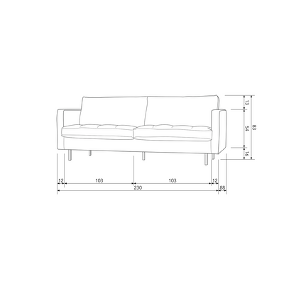 WOOOD Rodeo Classic 2,5-sits Soffa i Ekoläder - Svart