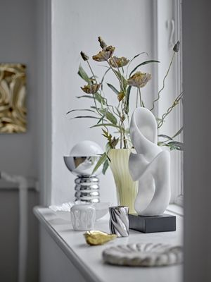 Bloomingville Spike Bordslampa, Silver, Metall, Ø20xH32 cm