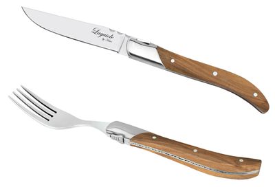 Laguiole By Hâws 6 grillknivar och 6 gafflar i svart trä