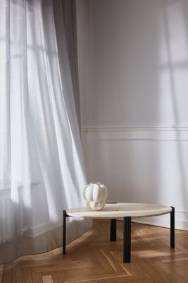 AYTM Tribus Soffbord Svart, Travertin 92.4x35 cm