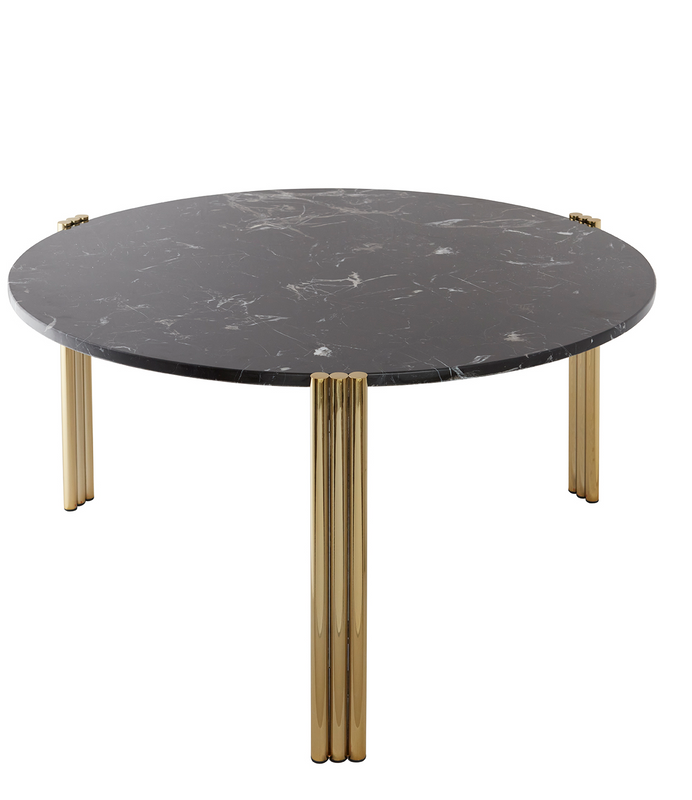 AYTM Tribus Soffbord Guld, Svart Ø80 cm