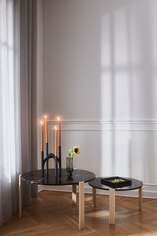 AYTM Tribus Soffbord Light Sand, Svart Ø60 cm