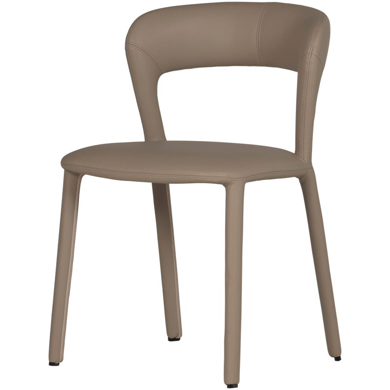 WOOOD Noble Matstol i Sandfärgat Läder 2 st