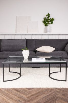 Skanör Soffbord i Glas och Stål