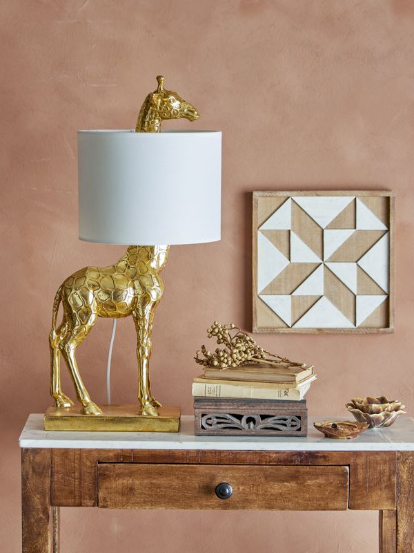 Bloomingville Silas bordslampa, guld, polyresin