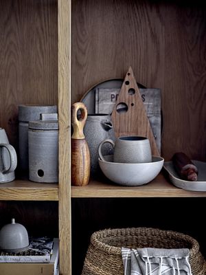 Bloomingville Kendra Mugg, Grå, Stengods - 12-pack