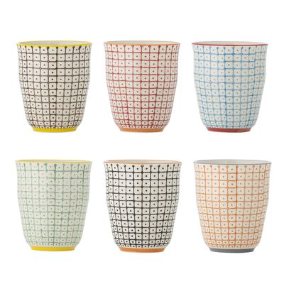 Bloomingville Carla Kopp, Röd, Stengods - 24-pack
