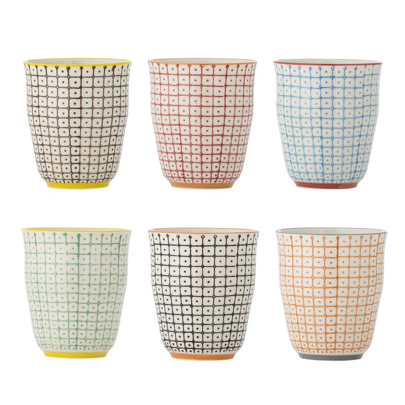 Bloomingville Carla Kopp, Röd, Stengods - 24-pack