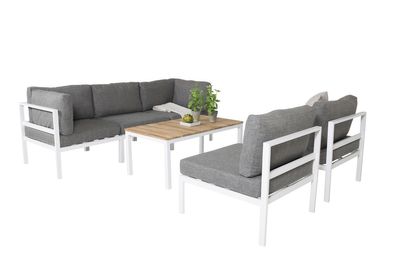 Venture Home Brasilia & Copacabana Soffbord 110 x 60 Natur + Soffmoduler Vit