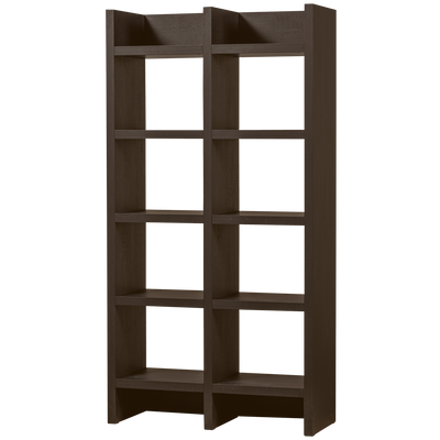 WOOOD TIMO Öppen Bokhylla MDF Mörkbrun 195x100x40 cm