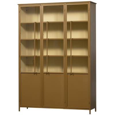 WOOOD Exhibit XL 3-dörrars vitrinskåp metall honung