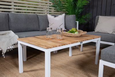 Venture Home Brasilia & Copacabana Soffbord 110 x 60 Natur + Soffmoduler Vit