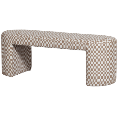 WOOOD Jacob Klädd Bänk i Schackrutigt Mönster Sand