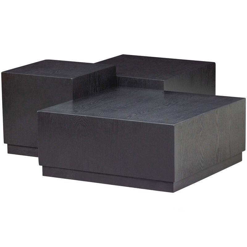 WOOOD Pim Sidobord Trä Svart - Set om 3