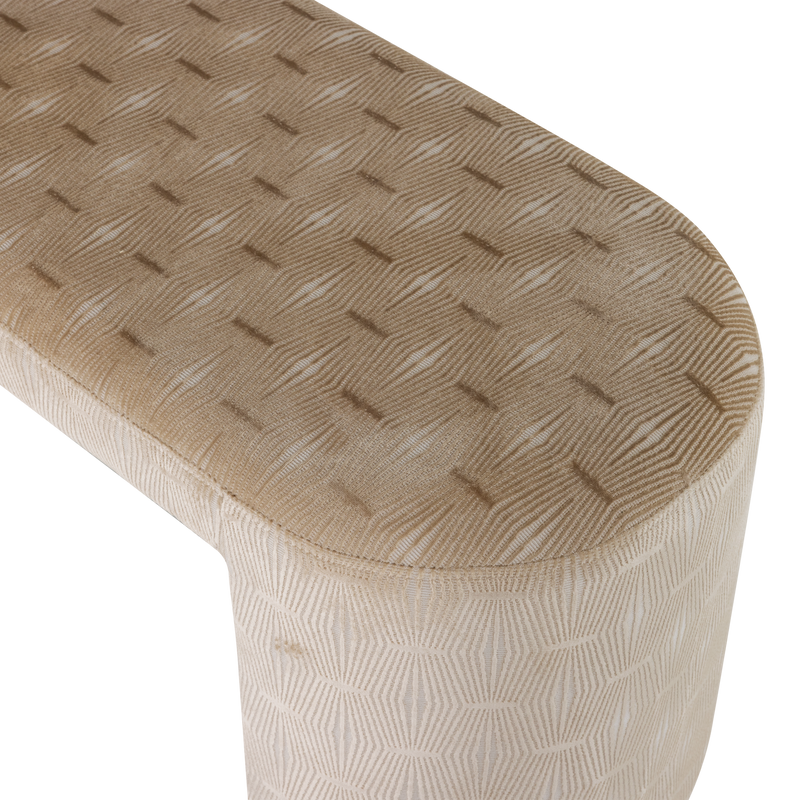 WOOOD Jacob Klädd Bänk med Randigt Mönster i Natur