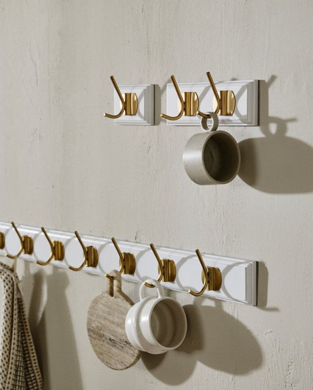 Nordal EDGY klädhängare, 8 krokar - vit