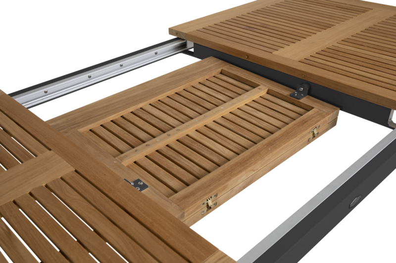 Brafab Lyon Matbord 92x194-252 cm Svart/Teak