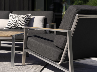 Brafab Naos fåtölj rostfritt stål/nearly black