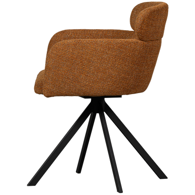 WOOOD Fenne Svängbar Matstol i Vävd Tyg Ginger 2 st